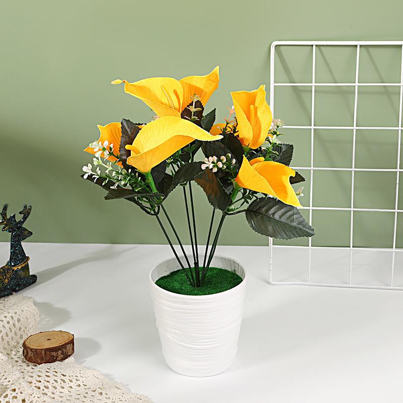 Zantedeschia Aethiopica Simulates Potted Plant Artificial Flower Decoration