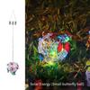 1PC new led solar hanging tree ball simulation butterfly ball chandelier outdoor garden light decorative aluminum wire ball light