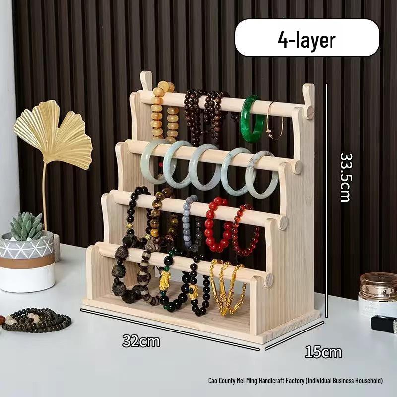 Solid Wood Creative Display Stand for Jewelry, Figurines, Snacks, and Succulents