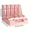 4 Packs Plastic Desk Organizer File Folder, Desktop Magazine Holder, Office File Sorter Rack, Vertical File Dividers