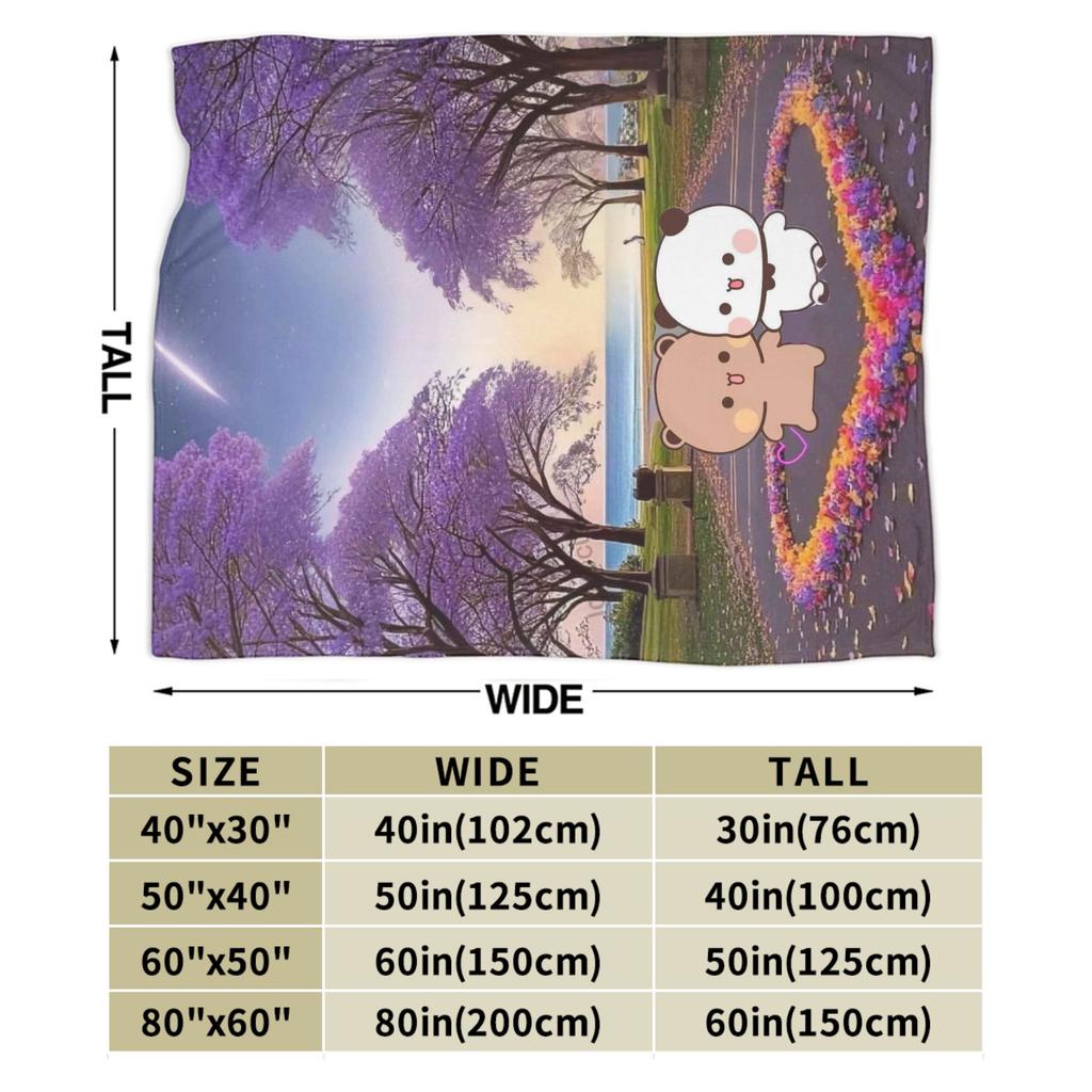 Bubu & Dudu Heart Love Blanket Soft Warm Graphic Plush Bedding Throws For Children Couch Bed Flannel Bedspread Bed Cover
