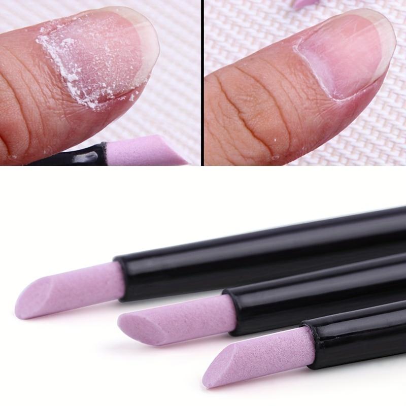 1-piece Quartz Nail Buffer - Odorless Manicure Tool for Smoothing Edges and Healthy Nails, with a Pink-Purple Quartz Tip