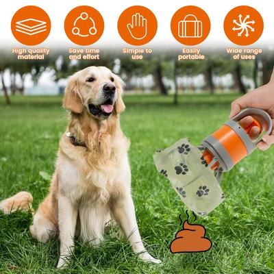 Dog Pooper Scooper Portable Pet Waste Picker with Garbage Bag Handheld Claw Poop Scooper Outdoors Pet Poop Waste Pick-up Cleaner