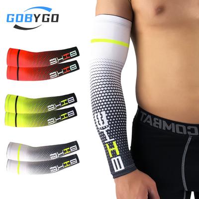 1Pair UV Protection Arm Sleeves for Men Cool Cycling Running Bicycle Sport Arm Warmers Sun Protective Cuff Sleeves