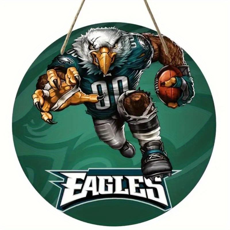American Football Round Wooden Sign, home Room Holiday Festivals Front Sence Door Wall Hangng Art Sign Decor, Gift for Rugby Fans