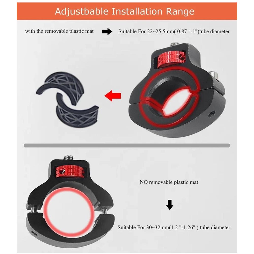 Aluminum Motorcycle Bike Handlebar Mount For GoPro Insta360 DJI 1/4" Thread Hole