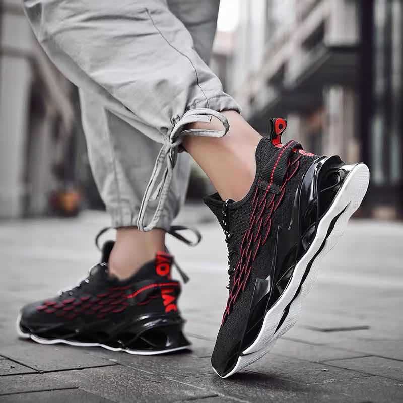

Новая мужская обувь из летящего тканого материала, сетчатая обувь для бега, студенческая повседневная обувь из кокосовой сетки, обувь-нож, спортивная обувь, мужская трендовая обувь 44 чёрный
