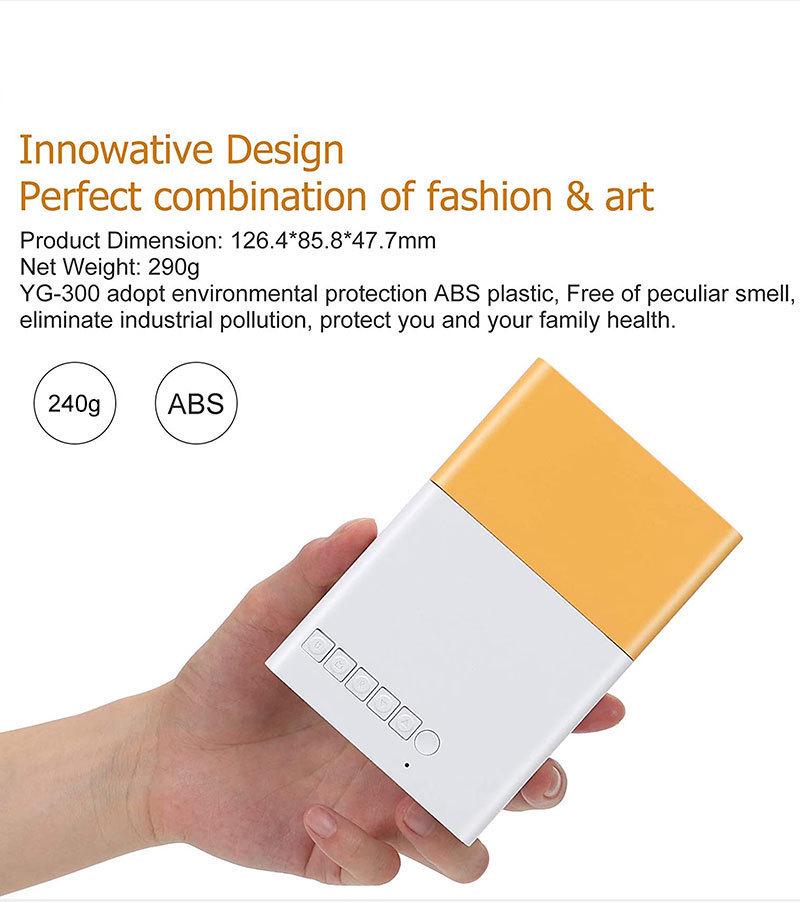 Portable YG300 Mini Projector with Wired Screen Mirroring
