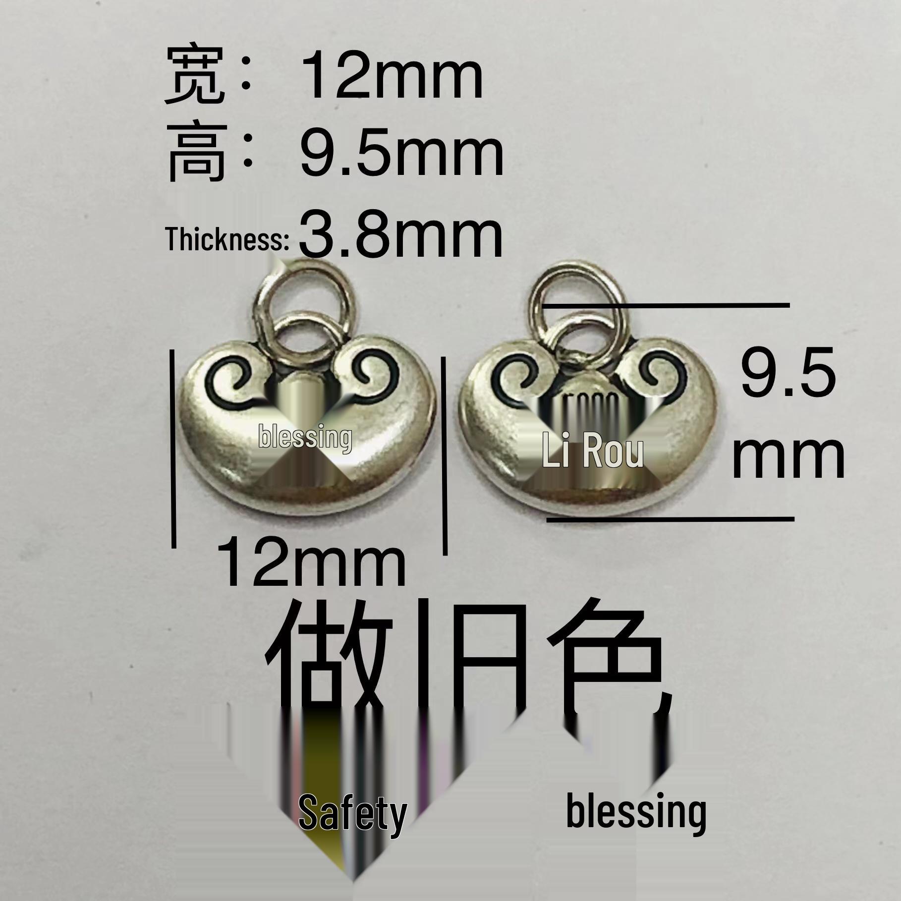 Solid 3D Ruyi Ingots Peace Joy 999 Silver Pendant 999 Silver