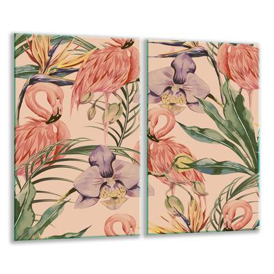 Glass Cutting Board 2X 30X52 Flowers