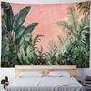 Tropical green plant leaf wall tapestry - made of polyester material, perfect for decorating living room and bedroom walls