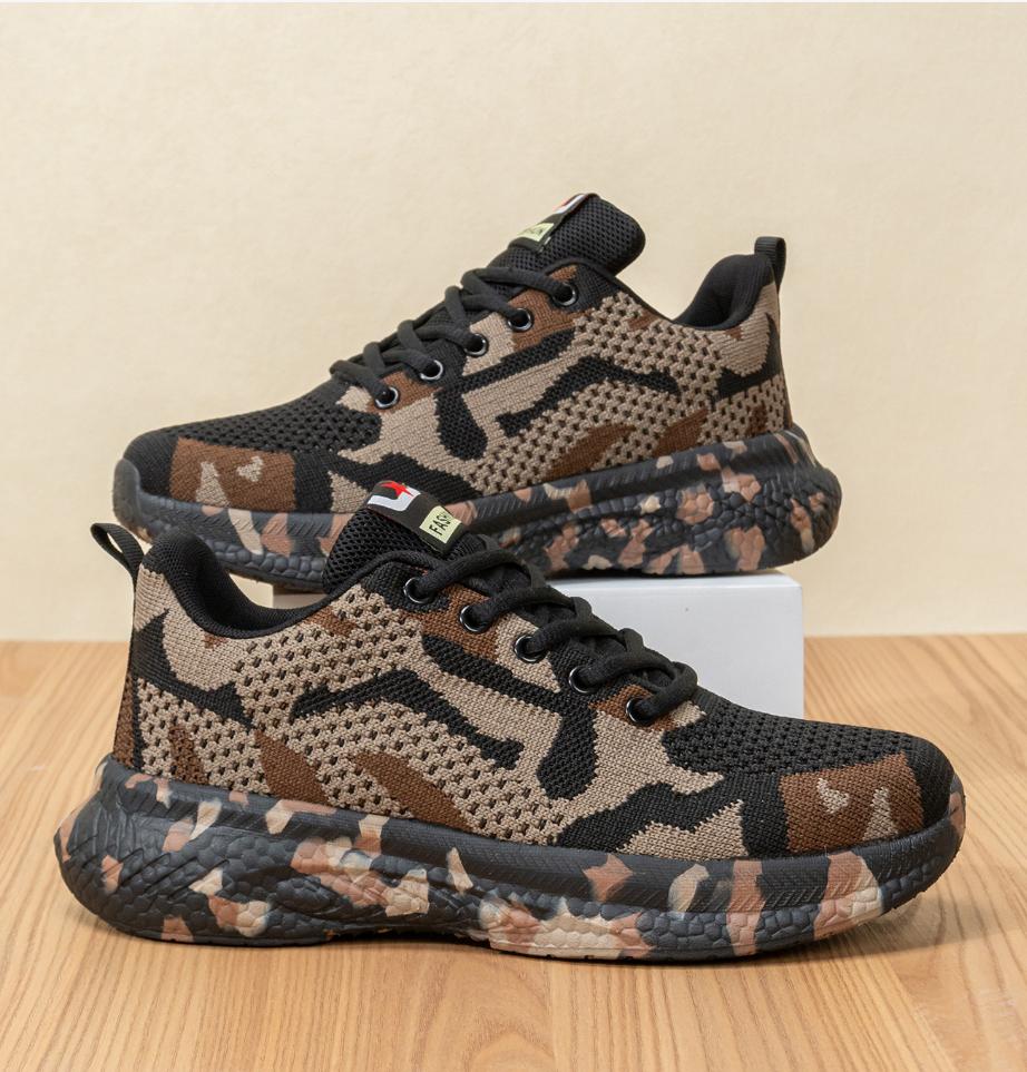 Fashion Camouflage Design Sneakers Men Lightweight Breathable Mesh High Performance Breathable Quick Drying Men Running Shoes