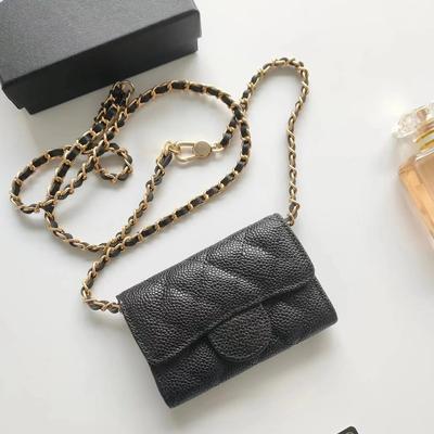 PU-Leder Echte Kleine Mülltasche Mini Umhängetasche Hüfttasche Kleine Münz-Hänge-Tasche mit Strasssteinen
