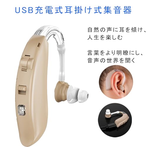 Shuonki Hearing Amplifier for Seniors, Ear-Hook Hearing Amplifier, Rechargeable, Binaural, 3 Modes, Compact, Lightweight, Easy to Use, Great Gift for