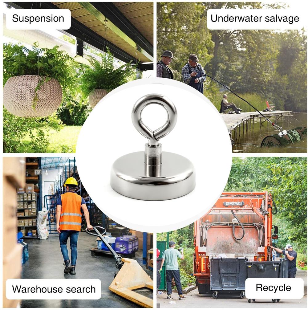 Pot Garage Deep Sea with Eyebolt Ring Pulling Fishing Magnets Kitchen Tools Salvage Magnets Hooks