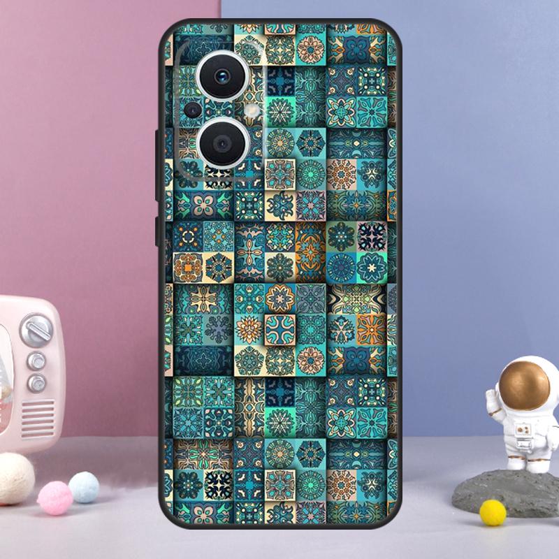 Boho Tile Mosaic Aesthetic Funda For OPPO Reno 14 F 11F 12F 13F 10 11 12 13 Pro 7 8 Lite OPPO Find X8 X6 X5 X9 Pro Case