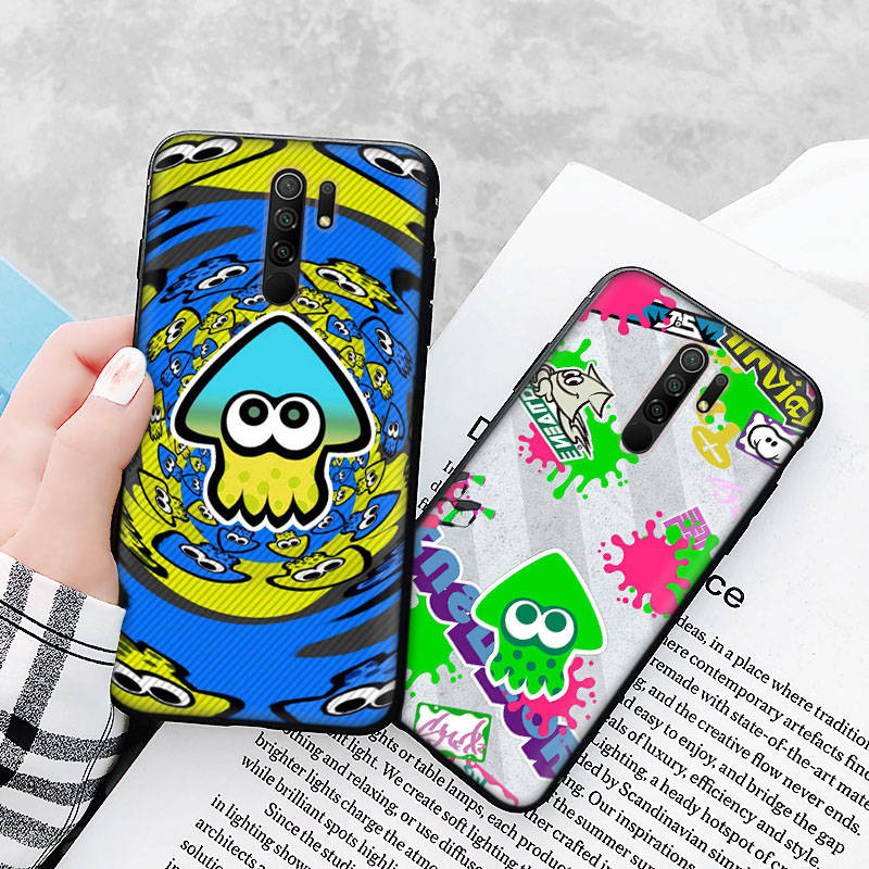 Černé pouzdro pro Xiaomi Redmi 13C Note 9 iPhone XR 7 8 14 15 11 12 13 X XS Pro Max Samsung A25 S23 S24 FE Ultra Plus Splatoon