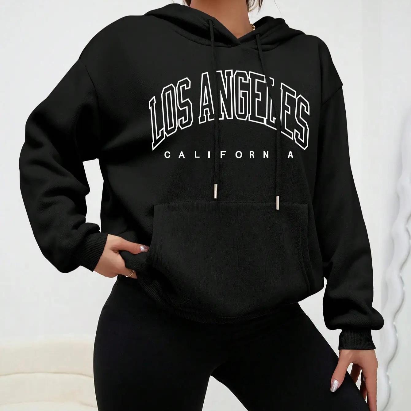 Осенне-зимний свитер женский плюшевый пуловер с капюшоном свободный принт большое тонкое бархатное пальто модное женское пальто XXXL чёрный 1190₽