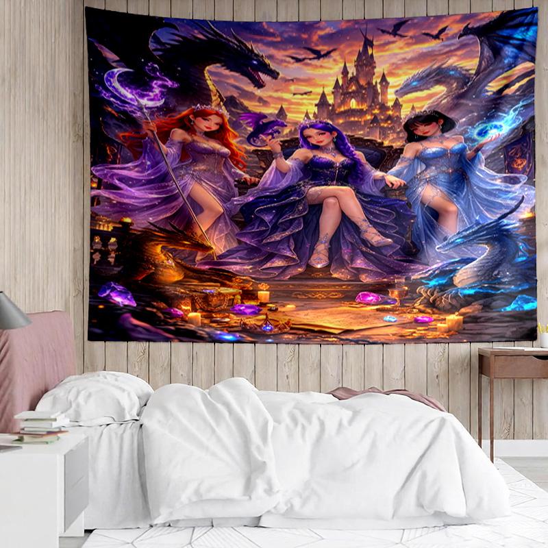 Demon Hunter Tapestry for Bedroom Aesthetic Classroom Tapestries Wall Hanging for Living Room Dorm Office,Ideal Creative Gift