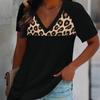 Women Floral Print T Shirt V Neck Short Sleeve Loose Casual Summer Daily Tops