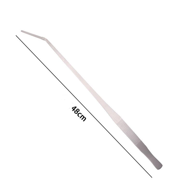 

Stainless steel thick curved straight tweezers 48cm long teeth anti slip pet feeding tool, aquarium plant tweezers bend