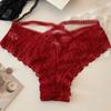 Fashion Bow Lace Flower Panties Low Waist Hollow Lace Mesh Briefs Transparent French Style Briefs Gifts