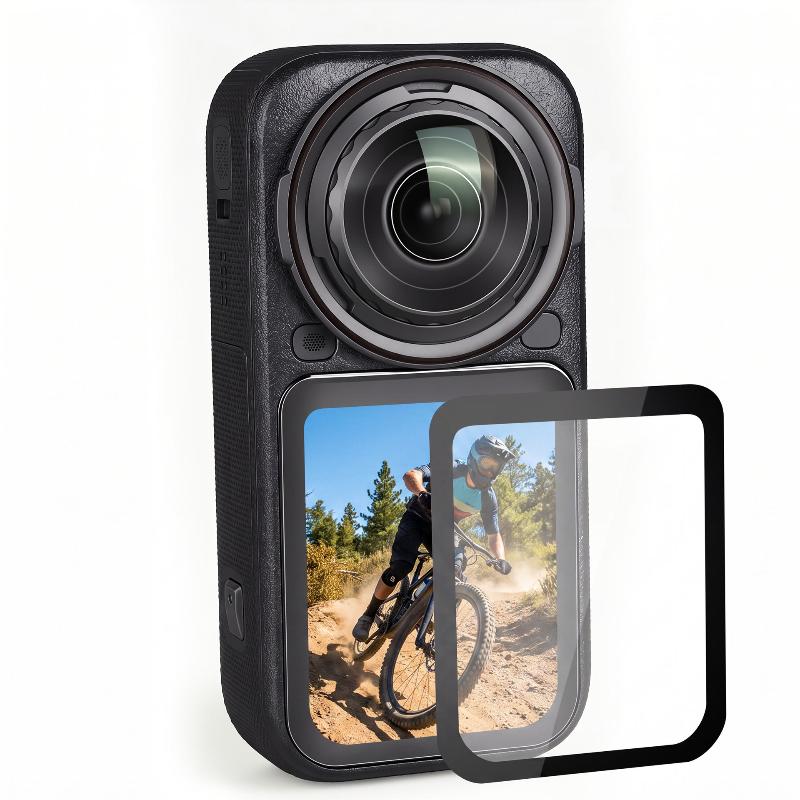 Insta360 X6 Tempered Glass Screen Protector Anti-Fingerprint HD Transparent Scratch Resistant Easy Apply Protective Film for Travel Vlogging