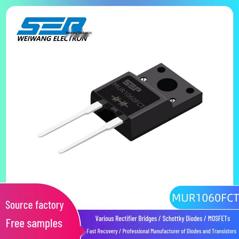 SEP MUR1060FCT Fast Recovery TO-220F Diode 10A 600V, Common Cathode/Anode Pair
