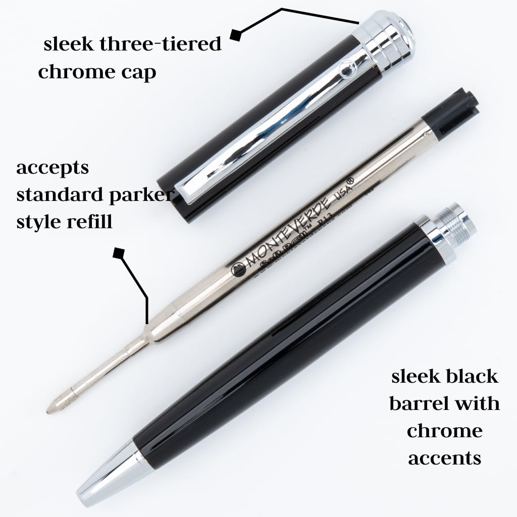 Monteverde Strata Ballpoint 1919748 Pen, Black,