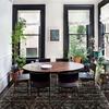 Black Ethnic Pattern Long Pile Rug 133x190