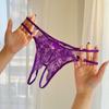 Tanga Desgarrable de Encaje con Abertura en la Entrepierna Transparente - Lencería Sexy Coqueta T-back