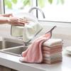 3PCS Kitchen Coral Velvet Dish Towel Rag Non-stick Oil Dish Cloth Double-sided Absorbent Thickening Scouring Pad