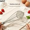 1PCS Stainless Steel Eggbeater Cream Mixer Spin Stirrer Egg Whisk Manual Wood Handle Knead Dough Rotary Eggbeater Stiring Stick