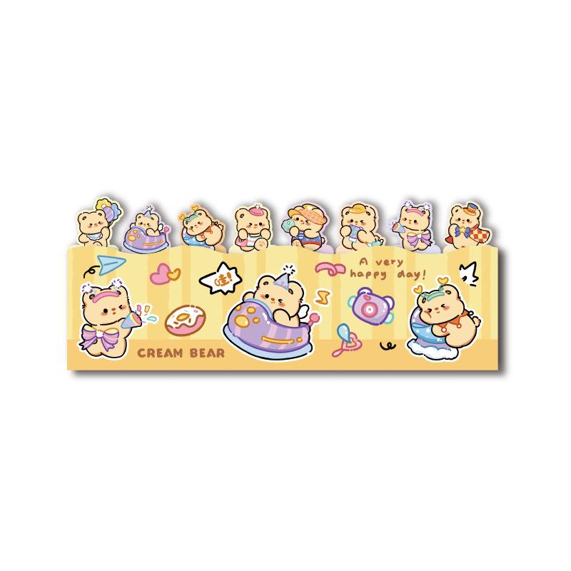 Lovely Cute Bear Post Notes Creative Cream Bear Rows N Times Stickers Cartoon Sticky Index Posts Message Paper Memo Pad