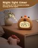 Capybara Alarm Clock With Night Light Timer Clock Cute Cartoon Multi-function Bedroom Kids Snooze Alarm Clock