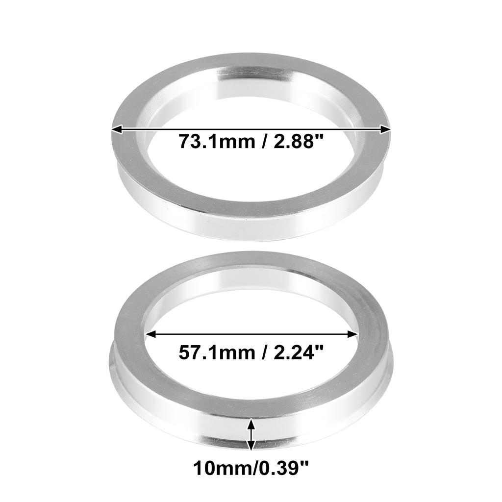X Autohaux 2pcs OD 60.1 73.1 72.6mm To ID 57.1 56.1 64.1mm Aluminium Alloy Car Hub Centric Rings Wheel Bore Center Spacer Valve Stems 1
