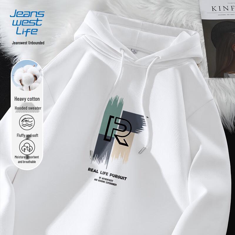 JEANSWEST LIFE Herren Schweres Baumwoll-Kapuzensweatshirt