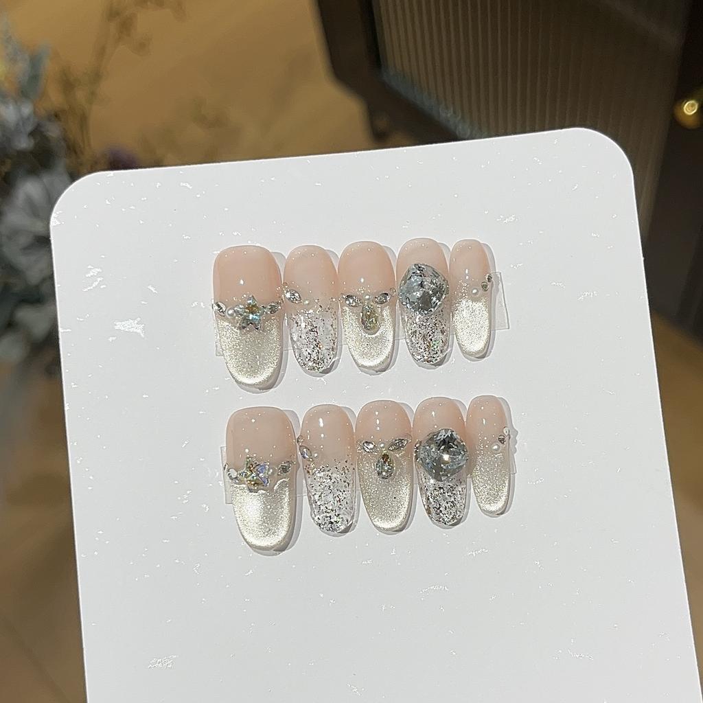 Luna Apune și Galaxia Scânteiază Lumină Albă Culoare Șampanie Ochi de Pisică Sclipici Strălucitori Diamant K9 Temperament Poartă Armură