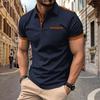 New cross-border men's casual POLO shirt chest pocket lapel button splicing color scheme versatile T-shirt