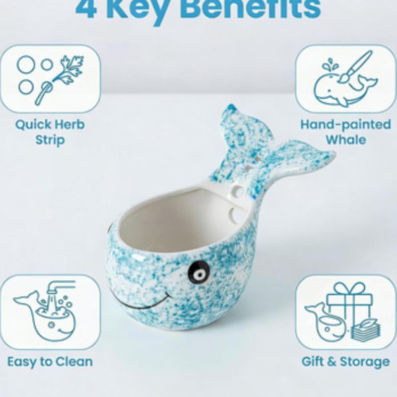 Blue Whale–Shaped Vanilla Leaf Bowl, Adorable Blue Whale Vanilla Bowl, Kitchen Tool, Multi-Functional, Reusable, Decorative Item