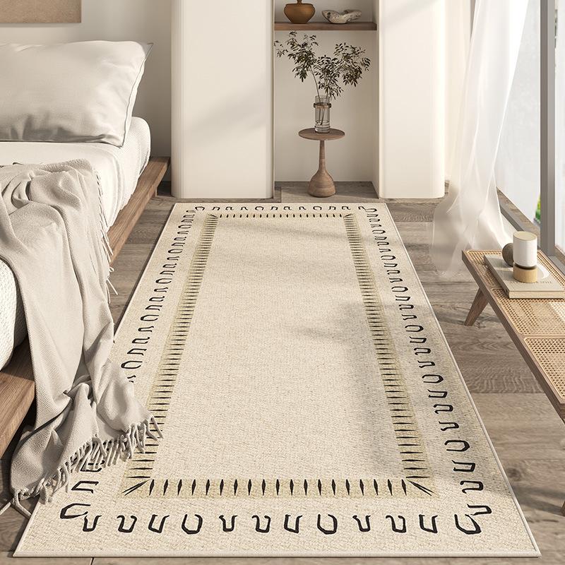 Oval Bedside Italian Minimalist Carpet Room Bedside Floor Mat Bedroom Wabi Sabi Master Bedroom Under The Bed Photo Mat
