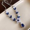 Zircon flower leaf water drop pendant necklace light luxury fashion collarbone chain exquisite new dress accessories