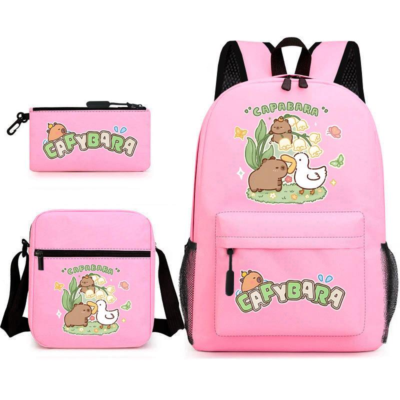 3-teiliges Schulrucksack-Set für Schüler Große Kapazität Oxford-Stoff Schultasche mit Schultergurt und Federmäppchen