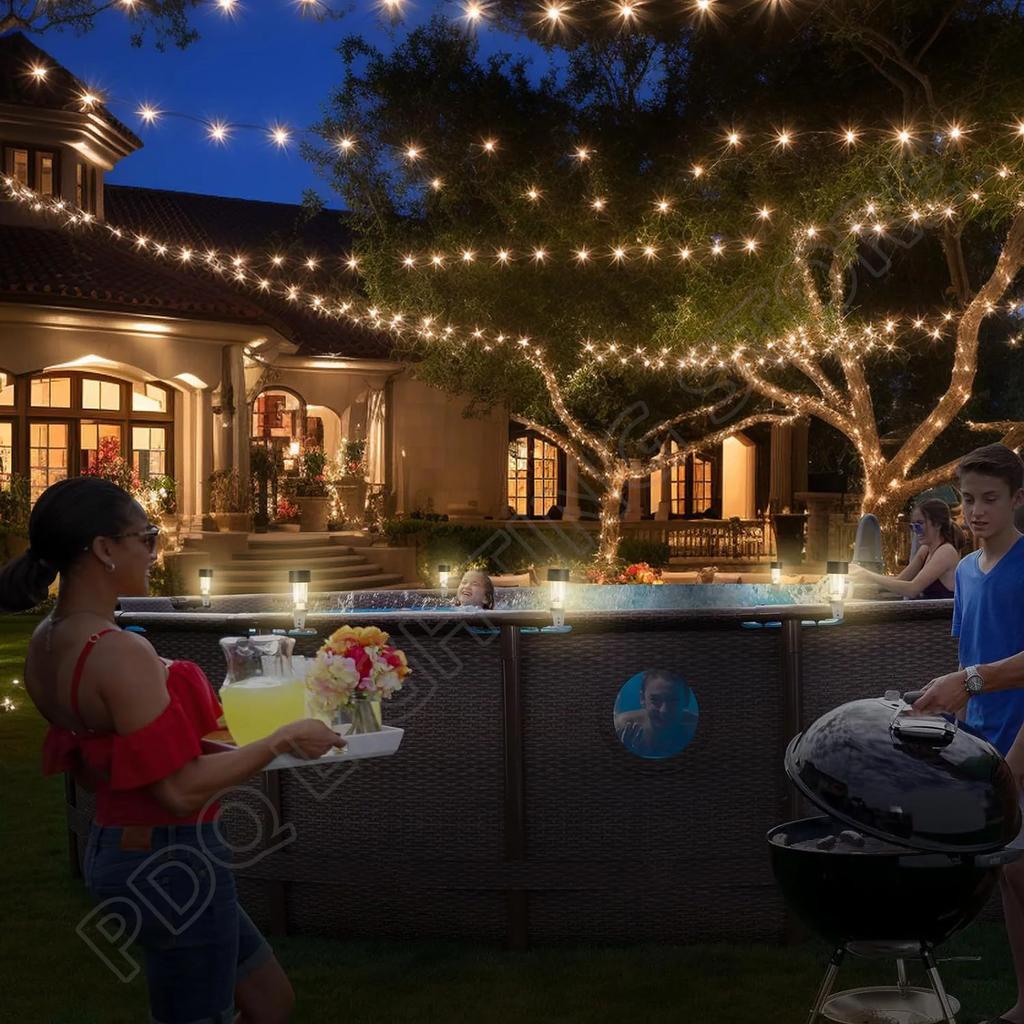 Solar LED Pool Lights Waterproof Ground Lights for Swimming Pool Fence Decorative Lighting Backyard Safety Accessories Lights