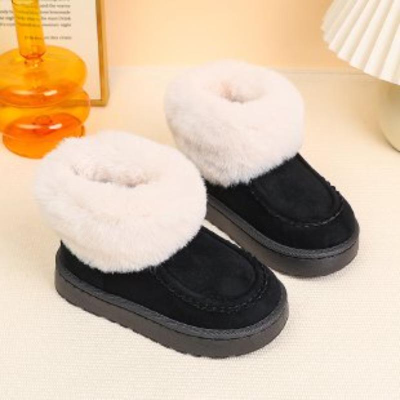 

Winter New Children s Shoes Fashionable Thick Warm Boots Flat Bottom Anti slip Fashionable Plush Snow Boots 37