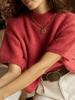 European and American Amazon soft and fluffy new top, vintage crew neck short-sleeve sweater, knit top