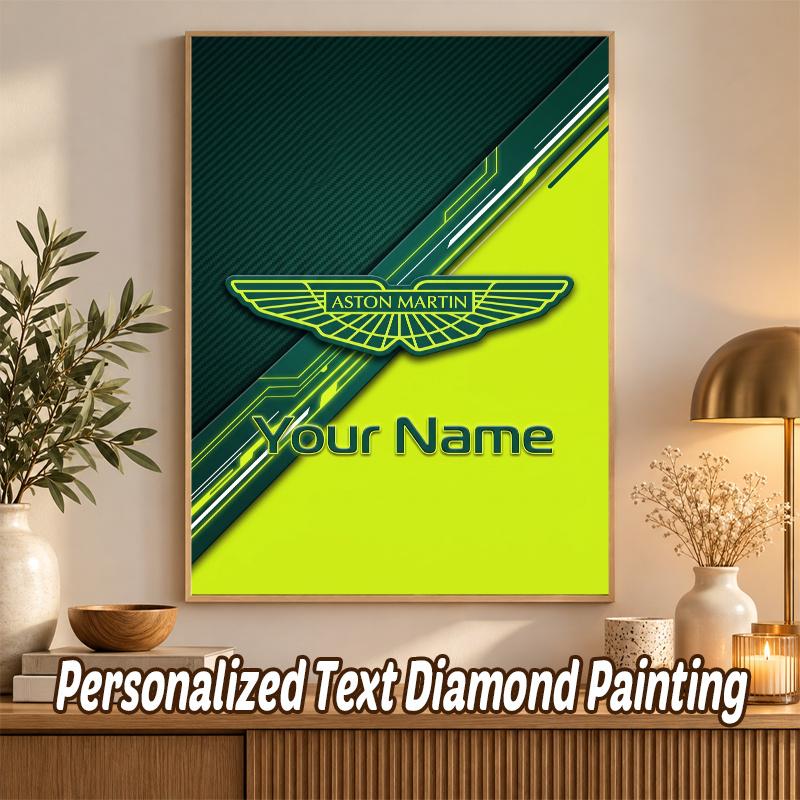 Aston Martin Custom Name Text 5D Diamond Painting Kit DIY Full Drill Diamond Art Decoration