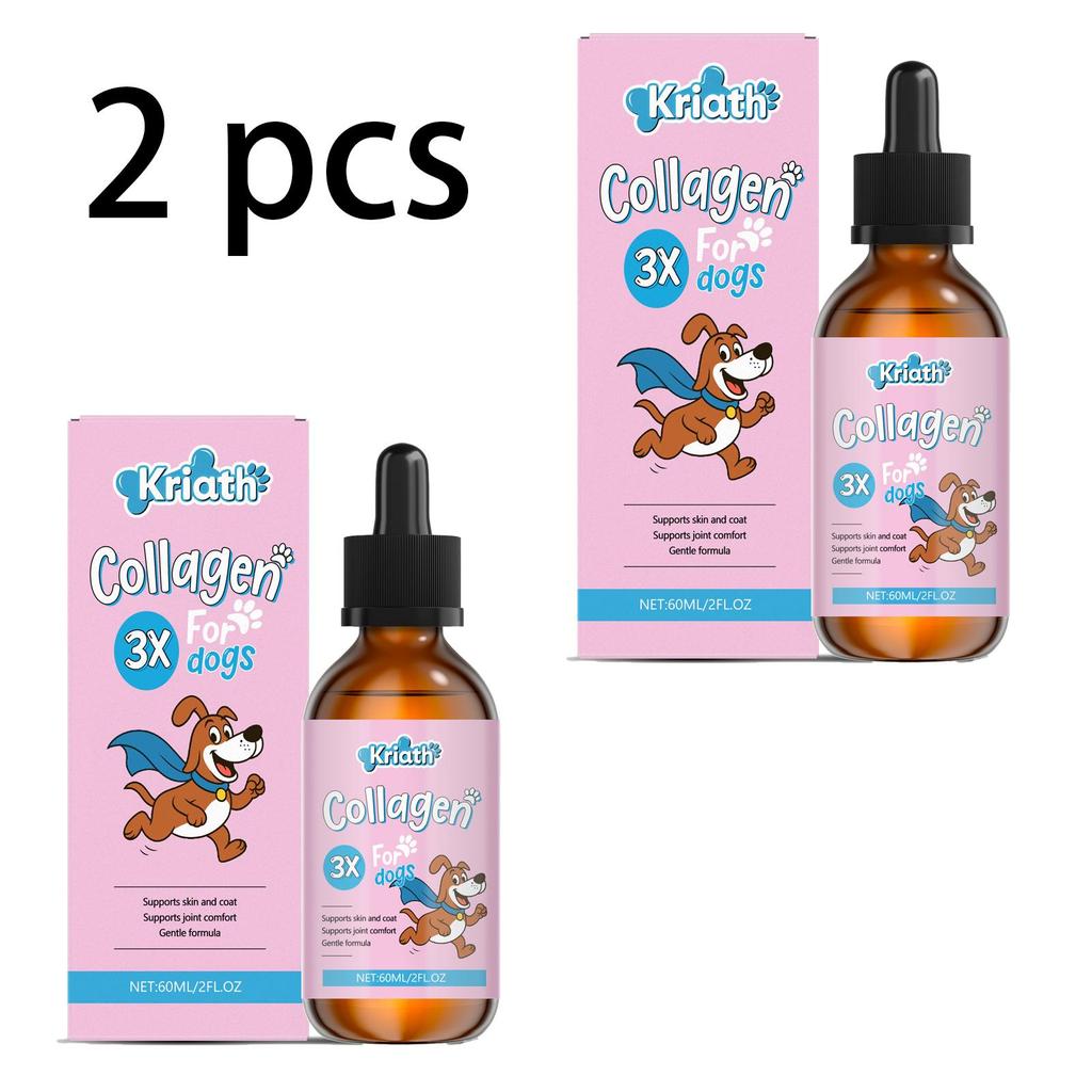Kriath Honden Collageen Druppels, Milde Formule, Gewrichts-, Vacht- en Huidverzorging voor Honden, Voedingssupplement 60ml