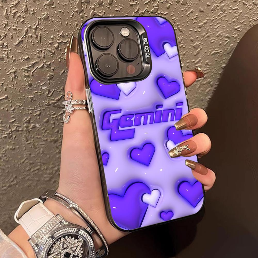 

Zodiac Sign Gemini Phone Case for iPhone 17 16 15 14 13 12 11 X XR XS Air Pro Max Plus Black Colorful Silver Cover iPhone X