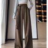 Spring Autumn Women's Baggy High Waist Straight Wide-leg Pants Women's Classic Straight Leg Suit Trousers Elegant Style Office